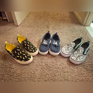 3 Pairs of Cute Kids Casual Boat Slip-On Shoe Size 1